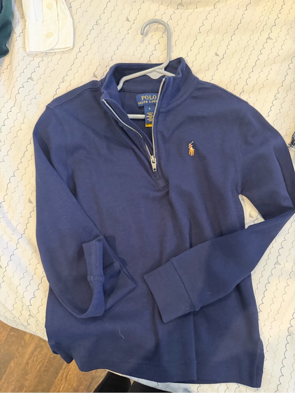 Polo by Ralph Lauren Men's Navy Quarter-Zip Pullover with Gold Pony